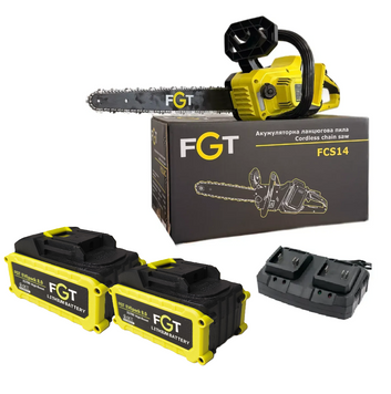 Акумуляторна ланцюгова пила FGT FCS14С-8SET (8.0 Ah x2, зарядний пристрій)