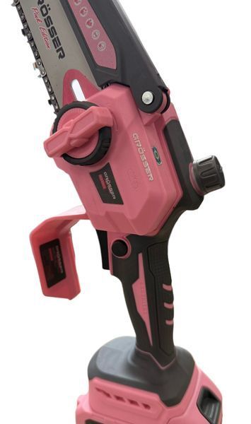 Набір акумуляторних інструментів по догляду за садом GR&Ouml;SSER PSET 302N Pink Edition (Ланцюгова пила PCS870A, телескопічний подовжувач PSP200, секатор PPS310, 3.0 Аh х1, 2.0 Аh х1, зарядний пристрій)