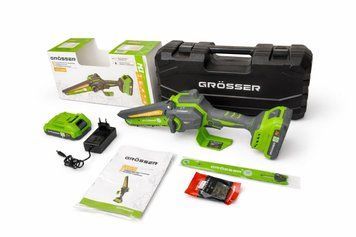 Акумуляторна ланцюгова пила GR&Ouml;SSER GCS872AВ (2.0 Ah x2, зарядний пристрій) в кейсі