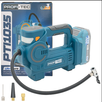 Аккумуляторный автомобильный компрессор PROFI-TEC PTI1035 (без аккумулятора и зарядного устройства) 008326, FGT